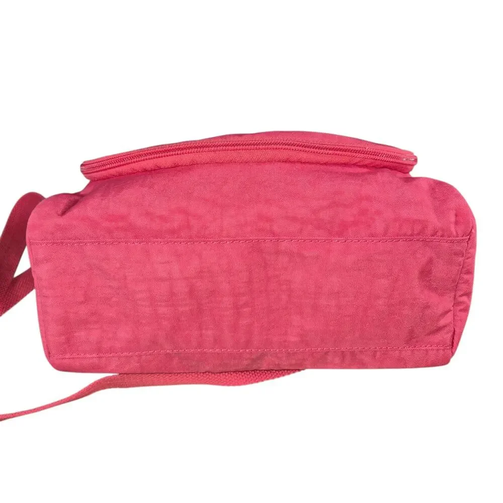 Kipling Kichirou Cross Body Nylon Insulated Lunch Box Bag Melon Pink Textured